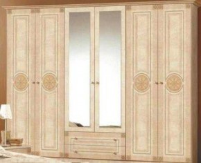 Шкаф 6-и дверный с зеркалами (02.146) Рома (беж) в Ялуторовске - yalutorovsk.ok-mebel.com | фото