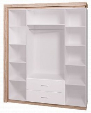 Шкаф для одежды с ящиками 4-х створчатый с зеркалом Люмен 16 в Ялуторовске - yalutorovsk.ok-mebel.com | фото 2