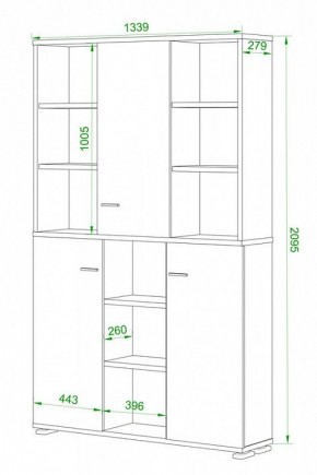 Шкаф книжный Домино нельсон ПУ-40-3 в Ялуторовске - yalutorovsk.ok-mebel.com | фото 2
