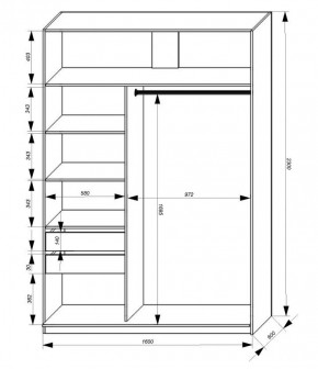 Шкаф-купе 1600 серии SOFT D1+D3+B2+PL1 (2 ящика+1штанга) профиль «Графит» в Ялуторовске - yalutorovsk.ok-mebel.com | фото 3