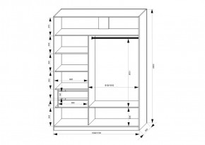 Шкаф-купе 1700 серии NEW CLASSIC K2+K2+B2+PL2(2 ящика+1 штанга+1 полка) профиль «Капучино» в Ялуторовске - yalutorovsk.ok-mebel.com | фото 3