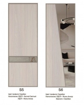 Шкаф-купе 1950 серии SILVER S5+S1+S5 B22+PL2 (по 2 ящика лев/прав+1 штанга+1 полка) профиль «Серебро» в Ялуторовске - yalutorovsk.ok-mebel.com | фото 13