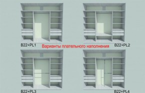 Шкаф-купе 1950 серии SILVER S5+S1+S5 B22+PL2 (по 2 ящика лев/прав+1 штанга+1 полка) профиль «Серебро» в Ялуторовске - yalutorovsk.ok-mebel.com | фото 5