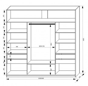 Шкаф-купе 2100 серии SOFT D2+D7+D3+B22+PL2 (по 2 ящика лев/прав+1штанга+1полка) профиль «Графит» в Ялуторовске - yalutorovsk.ok-mebel.com | фото 3