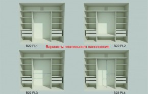 Шкаф-купе 2150 серии NEW CLASSIC K6Z+K1+K6+B22+PL1 (по 2 ящика лев/прав+1 штанга) профиль «Капучино» в Ялуторовске - yalutorovsk.ok-mebel.com | фото 6