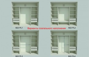 Шкаф-купе 2450 серии NEW CLASSIC K6Z+K1+K6+B22+PL2 (по 2 ящика лев/прав+1 штанга+1 полка) профиль «Капучино» в Ялуторовске - yalutorovsk.ok-mebel.com | фото 6