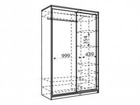 Шкаф-купе Рене 1500 вариант 3 (ЛДСП/Зеркало) в Ялуторовске - yalutorovsk.ok-mebel.com | фото 2