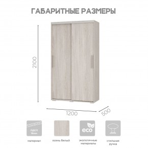 Шкаф-купе ШКК-11 (ясень белый) в Ялуторовске - yalutorovsk.ok-mebel.com | фото 7