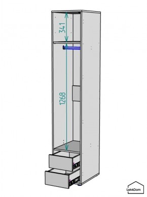 Шкаф Linnea MHR-1-3 2050х400х510 (Белый-М 11.1.2) в Ялуторовске - yalutorovsk.ok-mebel.com | фото 3