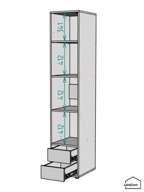 Шкаф Linnea MHR-1PO-4 2050х400х510 (Белый-М 11.1.2) в Ялуторовске - yalutorovsk.ok-mebel.com | фото 3