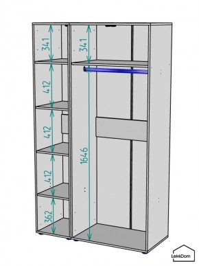Шкаф Linnea MHR-3-1 2050х1200х510 (ДВ-М 11.1.25) в Ялуторовске - yalutorovsk.ok-mebel.com | фото 3