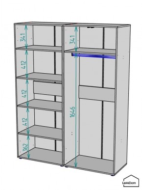 Шкаф Linnea MHR-4-1 2050х1600х510 (Белый-М 11.1.2) в Ялуторовске - yalutorovsk.ok-mebel.com | фото 3