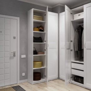 Шкаф МАКС однодверный узкий, цвет белый в Ялуторовске - yalutorovsk.ok-mebel.com | фото 4