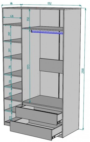 Шкаф Мальта H216 в Ялуторовске - yalutorovsk.ok-mebel.com | фото 2