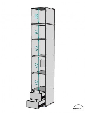 Шкаф с антресолью Linnea MHR-1POA-4 2450х400х510 (Белый-М 11.1.2) в Ялуторовске - yalutorovsk.ok-mebel.com | фото 3