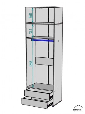 Шкаф с антресолью Linnea MHR-2A-3 2450х800х510 (Белый-М 11.1.2) в Ялуторовске - yalutorovsk.ok-mebel.com | фото 3