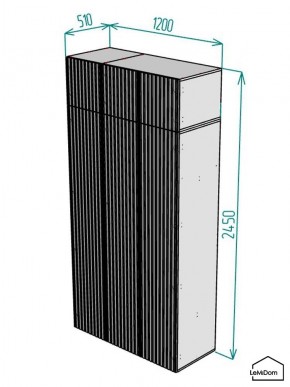 Шкаф с антресолью Linnea MHR-3POA-1 2450х1200х510 (Белый-М 11.1.2) в Ялуторовске - yalutorovsk.ok-mebel.com | фото 2