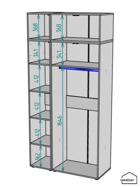 Шкаф с антресолью Linnea MHR-3POA-1 2450х1200х510 (Белый-М 11.1.2) в Ялуторовске - yalutorovsk.ok-mebel.com | фото 3