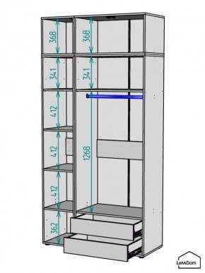 Шкаф с антресолью Linnea MHR-3POA-2 2450х1200х510 (Белый-М 11.1.2) в Ялуторовске - yalutorovsk.ok-mebel.com | фото 3