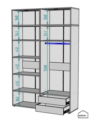 Шкаф с антресолью Linnea MHR-4A-2 2450х1600х510 (Белый-М 11.1.2) в Ялуторовске - yalutorovsk.ok-mebel.com | фото 2