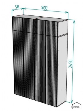 Шкаф с антресолью Linnea MHR-4POA-1 2450х1600х510 (Белый-М 11.1.2) в Ялуторовске - yalutorovsk.ok-mebel.com | фото 2