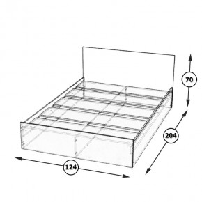 Стандарт Кровать 1200, цвет дуб сонома, ШхГхВ 123,5х203,5х70 см., сп.м. 1200х2000 мм., без матраса, основание есть в Ялуторовске - yalutorovsk.ok-mebel.com | фото