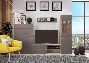 Стенка АНТАЛИЯ 1 (Сонома/Графит софт) в Ялуторовске - yalutorovsk.ok-mebel.com | фото 3