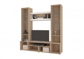 Стенка АНТАЛИЯ 2 (Сонома/Белый софт) в Ялуторовске - yalutorovsk.ok-mebel.com | фото 2