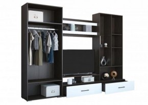 Стенка Ненси 1 (Венге/Белый глянец) в Ялуторовске - yalutorovsk.ok-mebel.com | фото 3