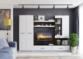 Стенка Ненси 1 (Венге/Белый глянец) в Ялуторовске - yalutorovsk.ok-mebel.com | фото