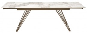 Стол ACERRA NEW 160 GLOSS LUXURY PANDORA SOLID CERAMIC/ каркас цвета шампань, ®DISAUR в Ялуторовске - yalutorovsk.ok-mebel.com | фото 5