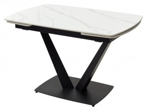 Стол ALATRI 120 MATT WHITE MARBLE SOLID CERAMIC / BLACK, ®DISAUR в Ялуторовске - yalutorovsk.ok-mebel.com | фото 2