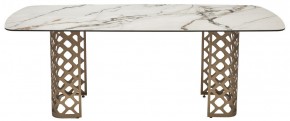 Стол CHIAVARI 220 KL-188 Контрастный мрамор матовый, итальянская керамика / Шампань, ®DISAUR в Ялуторовске - yalutorovsk.ok-mebel.com | фото 8