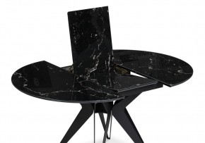 Стол стеклянный Рикла 110(150)х110х76 черный мрамор / черный в Ялуторовске - yalutorovsk.ok-mebel.com | фото 4