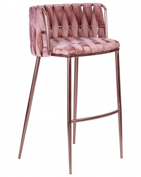 Стул барный DOBRIN EMMA ROSE GOLD, розовый велюр (VF-10) в Ялуторовске - yalutorovsk.ok-mebel.com | фото 2