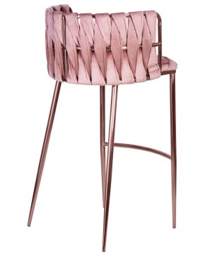 Стул барный DOBRIN EMMA ROSE GOLD, розовый велюр (VF-10) в Ялуторовске - yalutorovsk.ok-mebel.com | фото 4