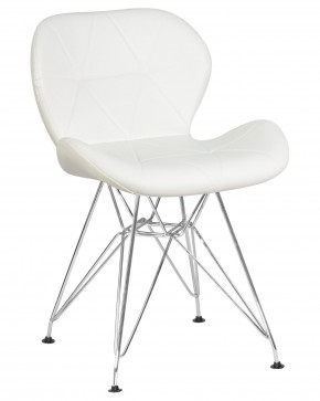 Стул обеденный DOBRIN BUTTERFLY CHROME, ножки хром, цвет белый в Ялуторовске - yalutorovsk.ok-mebel.com | фото