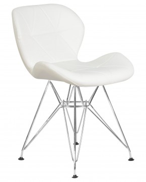 Стул обеденный DOBRIN BUTTERFLY CHROME, ножки хром, цвет белый в Ялуторовске - yalutorovsk.ok-mebel.com | фото 2