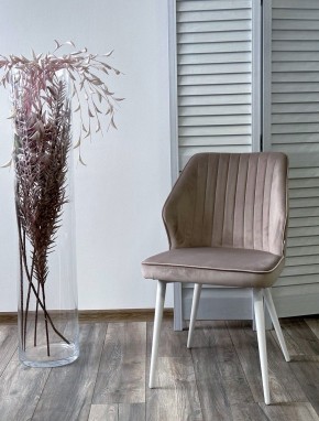 Стул SEATTLE-V ЛАТТЕ #25, велюр / белый каркас М-City в Ялуторовске - yalutorovsk.ok-mebel.com | фото 3