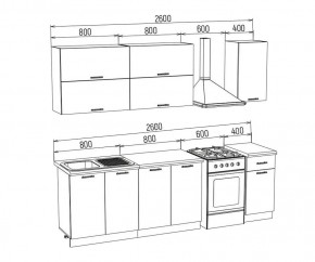 ТЕХНО-3 Кухонный гарнитур 2,0 м Компоновка №2 в Ялуторовске - yalutorovsk.ok-mebel.com | фото 2