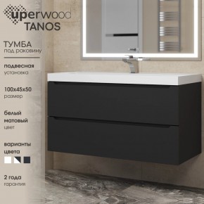 Тумба под раковину Uperwood Tanos 100 см, подвесная, черная матовая в Ялуторовске - yalutorovsk.ok-mebel.com | фото 3