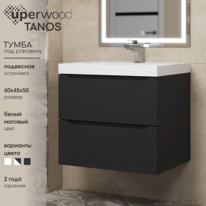 Тумба под раковину Uperwood Tanos 60 см, подвесная, черная матовая в Ялуторовске - yalutorovsk.ok-mebel.com | фото 3