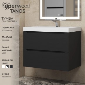 Тумба под раковину Uperwood Tanos 70 см, подвесная, черная матовая в Ялуторовске - yalutorovsk.ok-mebel.com | фото 3