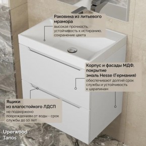 Тумба с раковиной Uperwood Tanos 50 см, подвесная, белая матовая в Ялуторовске - yalutorovsk.ok-mebel.com | фото 6