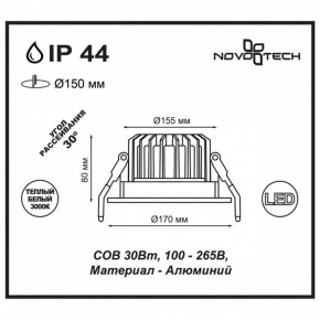 Встраиваемый светильник Novotech Drum 357604 в Ялуторовске - yalutorovsk.ok-mebel.com | фото 3